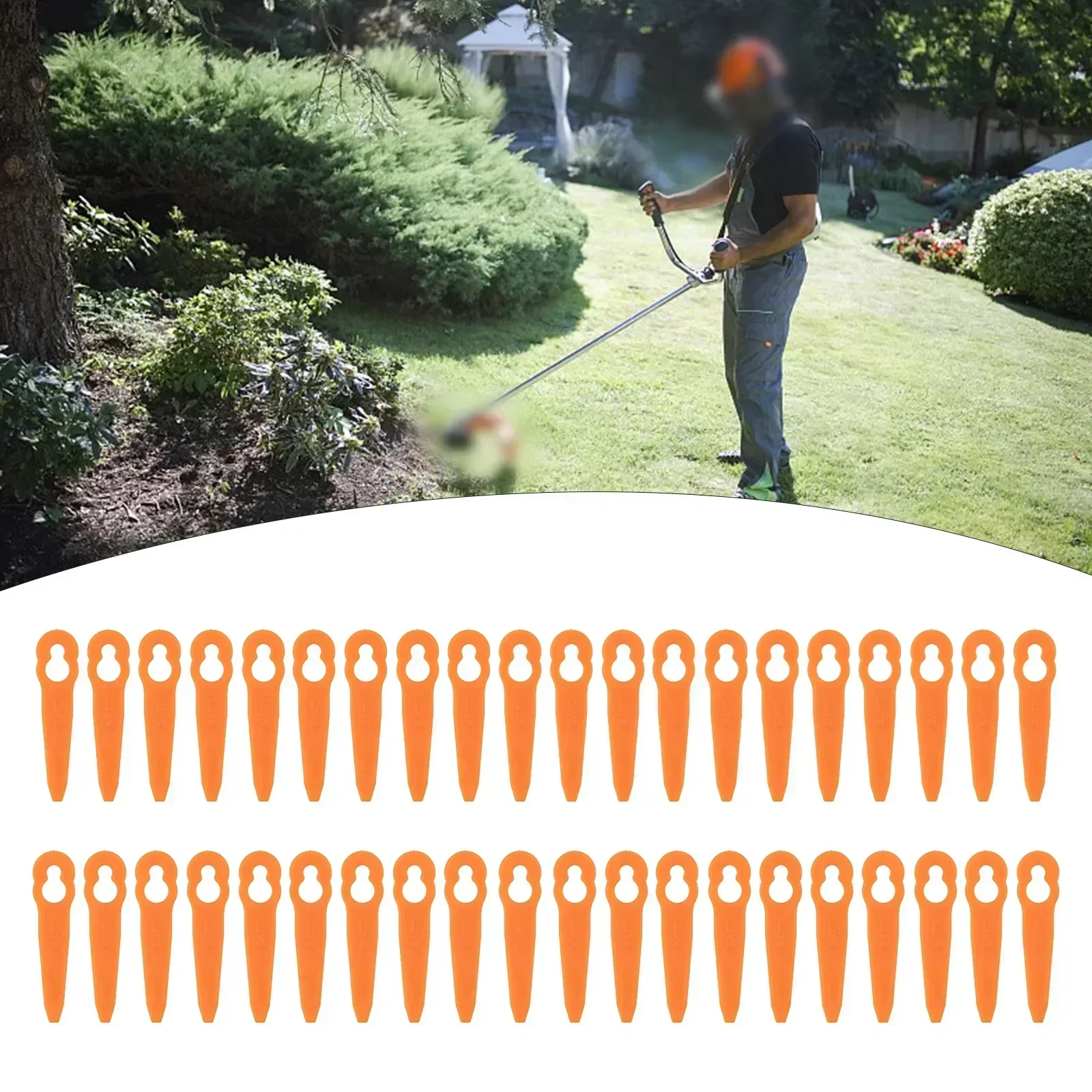 40pcs Plastic Blades Lawn Mowe - огляд і ціна Power Tools Orange