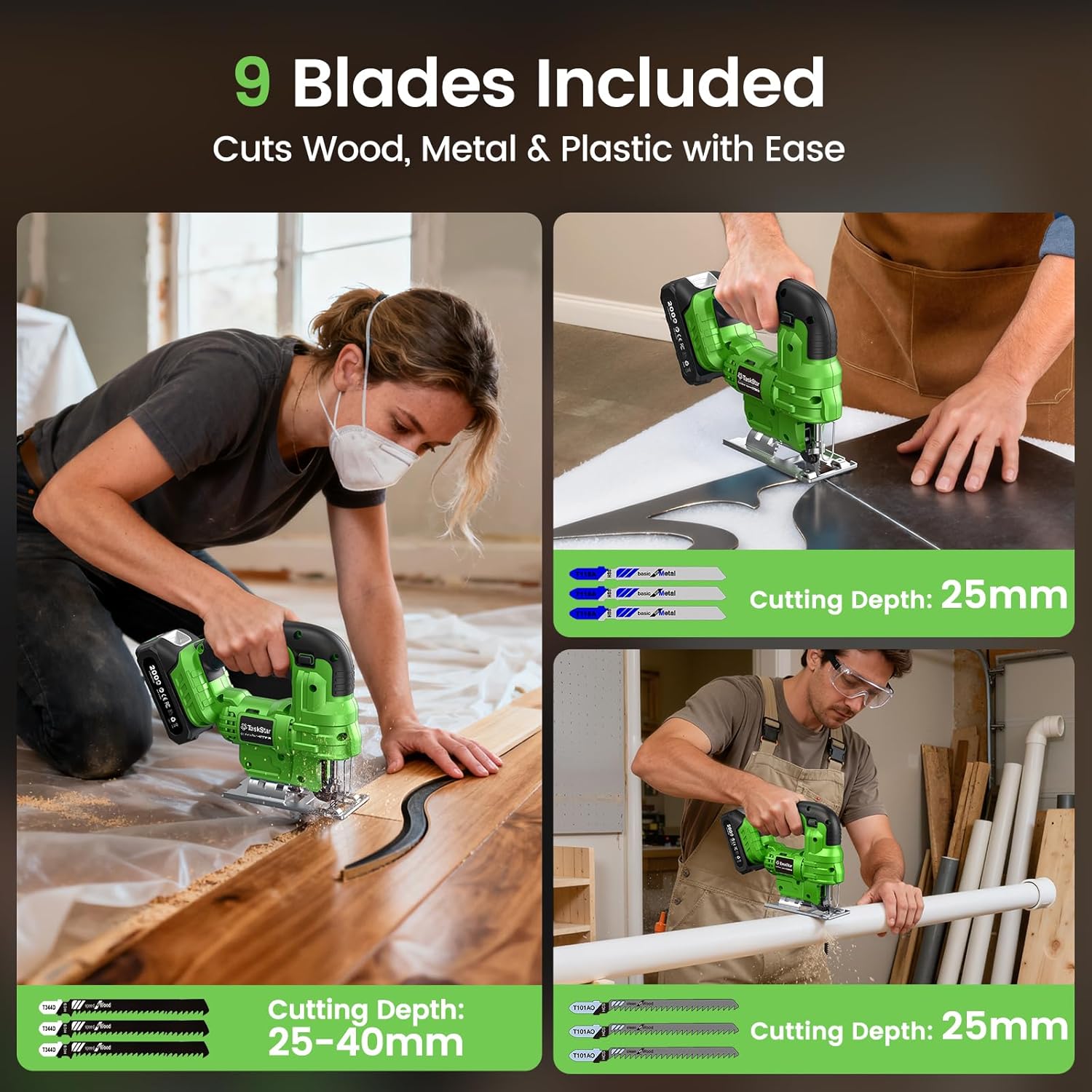 Taskstar Cordless Jig Saw Tool - огляд і ціна Jigsaw Orbital Blade
